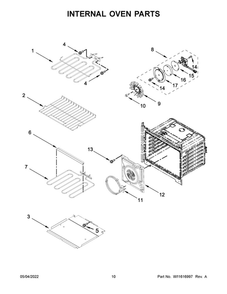 Internal Oven Parts Diagram and Parts List for WOD77EC0HS20  Whirlpool Wall Oven