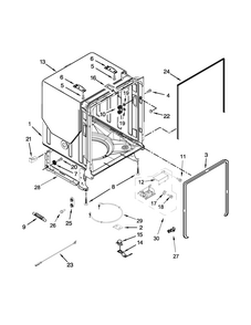 Tub And Frame Parts Diagram and Parts List for 66513543N411  Kenmore Dishwasher