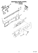 CONTROL PANEL PARTS Diagram and Parts List for WFW8300SW1  Whirlpool Washer