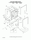 TUB AND FRAME PARTS Diagram and Parts List for KUDS50FVBL2  KitchenAid Dishwasher