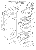 REFRIGERATOR LINER Diagram and Parts List for 4YED20TKDN01  Whirlpool Refrigerator