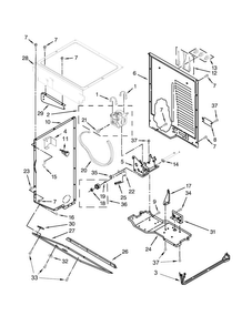 Dryer Cabinet And Motor Parts Diagram and Parts List for 7MWGT3300EQ0  Whirlpool Washer Dryer Combo