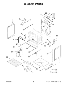 04 - Chassis Parts Diagram and Parts List for MFES4030RS0  Whirlpool Range