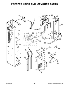 Part Location Diagram of W11082613 Whirlpool Ice Maker