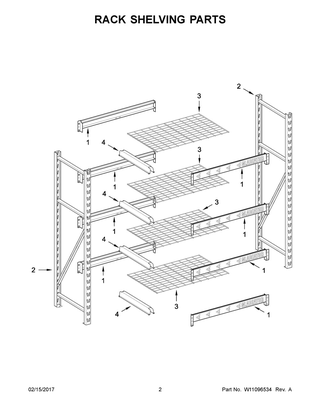Rack Shelving Parts Diagram and Parts List for GARS604TEG0  Whirlpool Cabinet