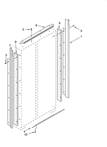 Cabinet Trim Parts Diagram and Parts List for KSSS48FMX03  KitchenAid Refrigerator