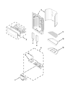 Dispenser Front Parts Diagram and Parts List for KFIS29BBWH02  KitchenAid Refrigerator