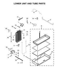 Lower Unit And Tube Parts Diagram and Parts List for KBSN608EBS00  KitchenAid Refrigerator