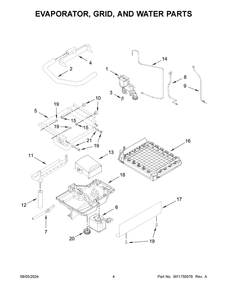 03 - Evaporator, Grid, And Water Parts Diagram and Parts List for WUI95X15HZ02  Whirlpool Ice Maker