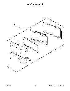 03 - Door Parts Diagram and Parts List for WMH32519HZ7  Whirlpool Microwave