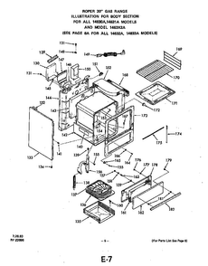 Section 7 Diagram and Parts List for 1463*3A  Roper Range