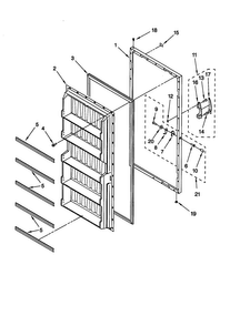 Door Diagram and Parts List for EV150NXEW2  Whirlpool Freezer