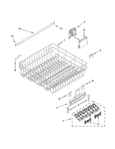 Upper Rack And Track Parts Diagram and Parts List for WDT780SAEM0  Whirlpool Dishwasher