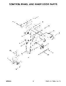 Control Panel And Inner Door Parts Diagram and Parts List for KDTM704LPA1  KitchenAid Dishwasher