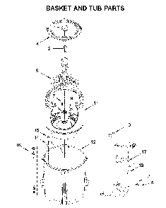 Basket and tub parts Diagram and Parts List for WTW5005KW0  Whirlpool Washer