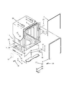 Tub And Frame Parts Diagram and Parts List for KUDE60HXSS6  KitchenAid Dishwasher