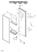 REFRIGERATOR DOOR PARTS Diagram and Parts List for KSRG22FKBL17  KitchenAid Refrigerator