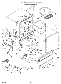 TUB ASSEMBLY Diagram and Parts List for DU810DWGX0  Whirlpool Dishwasher
