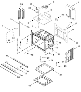 Oven Parts Diagram and Parts List for JOESC530RM00  Whirlpool Wall Oven