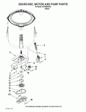 GEARCASE, MOTOR AND PUMP PARTS Diagram and Parts List for WTW4850XQ1  Whirlpool Washer