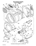 BULKHEAD PARTS Diagram and Parts List for 4GWED5500YW0  Whirlpool Dryer