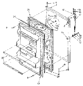 Refrigerator Door Diagram and Parts List for ET14JKXSN03  Whirlpool Refrigerator