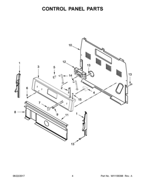 03 - CONTROL PANEL PARTS Diagram and Parts List for YWFE515S0EW1  Whirlpool Range