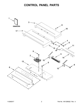 02 - CONTROL PANEL PARTS Diagram and Parts List for WOS97ES0ES03  Whirlpool Wall Oven