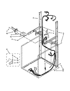 Dryer Support And Washer Harness Parts Diagram and Parts List for 7MWGT3300EQ0  Whirlpool Washer Dryer Combo