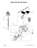 PUMP AND MOTOR PARTS Diagram and Parts List for IUD6100BB0  Whirlpool Dishwasher