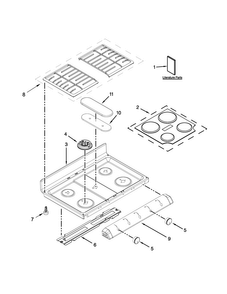 Cooktop Parts Diagram and Parts List for WGG755S0BE03  Whirlpool Range
