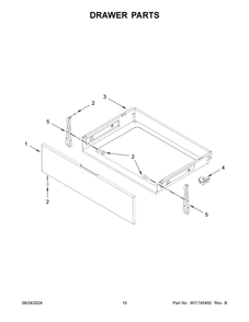 06 - Drawer Parts Diagram and Parts List for YMFES6030RZ0  Whirlpool Range