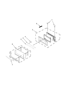 Microwave Door Parts Diagram and Parts List for WOC97ES0ES01  Whirlpool Microwave