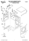 TOP AND CABINET PARTS Diagram and Parts List for GHW9460PL0  Whirlpool Washer