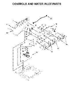 Controls and water inlet parts Diagram and Parts List for WTW4950HW2  Whirlpool Washer