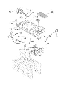 Interior Diagram and Parts List for MH6150XHB1  Whirlpool Microwave
