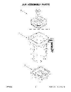 Jar Assembly Parts Diagram and Parts List for 5KSB1325EWH0  KitchenAid Blender