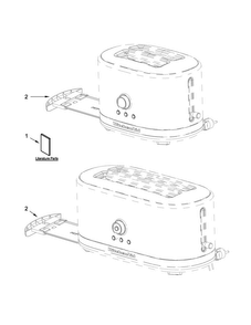 Unit Parts Diagram and Parts List for 5KMT4116BCU0  KitchenAid Toaster