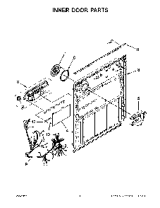 Inner door parts Diagram and Parts List for WDF520PADM8  Whirlpool Dishwasher