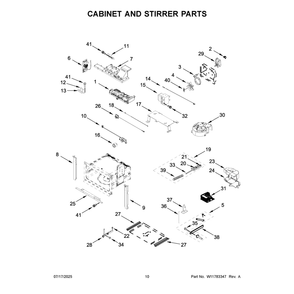 Cabinet And Stirrer Parts Diagram and Parts List for KOEC727SPS00  KitchenAid Microwave Oven Combo