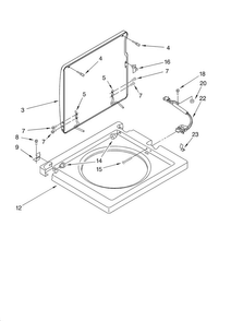 Washer Top And Lid Parts Diagram and Parts List for 11088752796  Kenmore Washer Dryer Combo