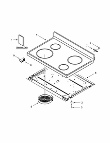 Cooktop Parts Diagram and Parts List for IES350XW2  Whirlpool Range
