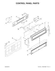 Control Panel Parts Diagram and Parts List for WFG745H0FS1  Whirlpool Range