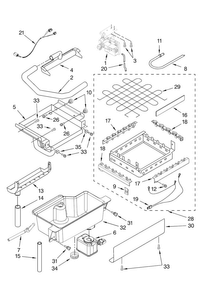 Evaporator, Ice Cutter Grid And Water Parts Diagram and Parts List for 10689583701  Kenmore Ice Maker