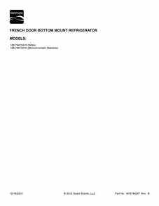 Cover Sheet Diagram and Parts List for 10679472410  Kenmore Refrigerator