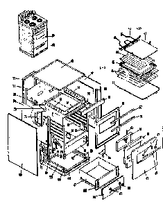 Body Section Diagram and Parts List for 1559246500  Kenmore Range