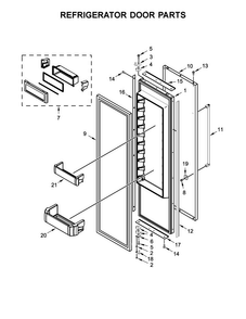 Refrigerator Door Parts Diagram and Parts List for KBSD602ESS01  KitchenAid Refrigerator