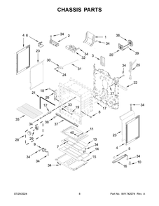 05 - Chassis Parts Diagram and Parts List for MFGS6030RZ0  Whirlpool Range