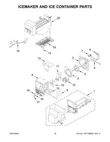 10 - Icemaker And Ice Container Parts Diagram and Parts List for MFI2570FEB11  Whirlpool Refrigerator