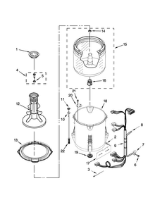 Basket And Tub Parts Diagram and Parts List for 4GWTW4740YQ2  Whirlpool Washer